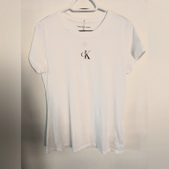 Calvin Klein Jeans Basic Logo White T Shirt Essential Soft Cotton Modal Size M - Picture 6 of 6